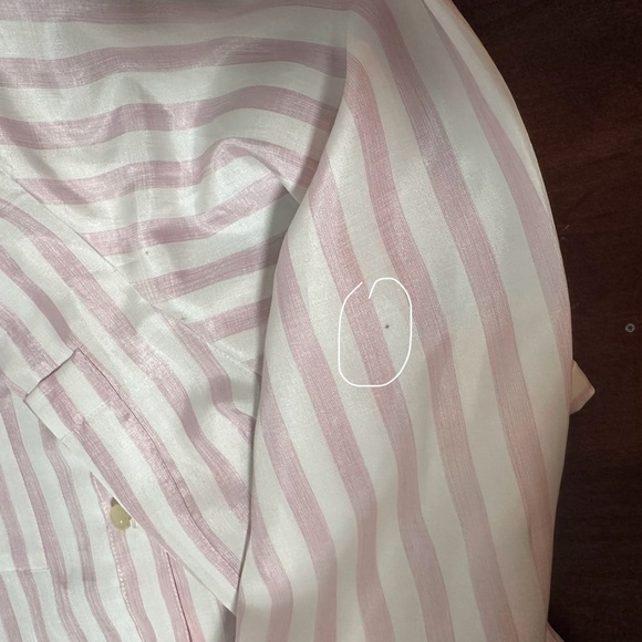 💙 Vintage Savant Pink White Striped Tie Neck Secretary Blouse Size Large Retro - Picture 16 of 16